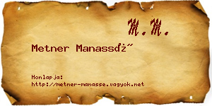Metner Manassé névjegykártya